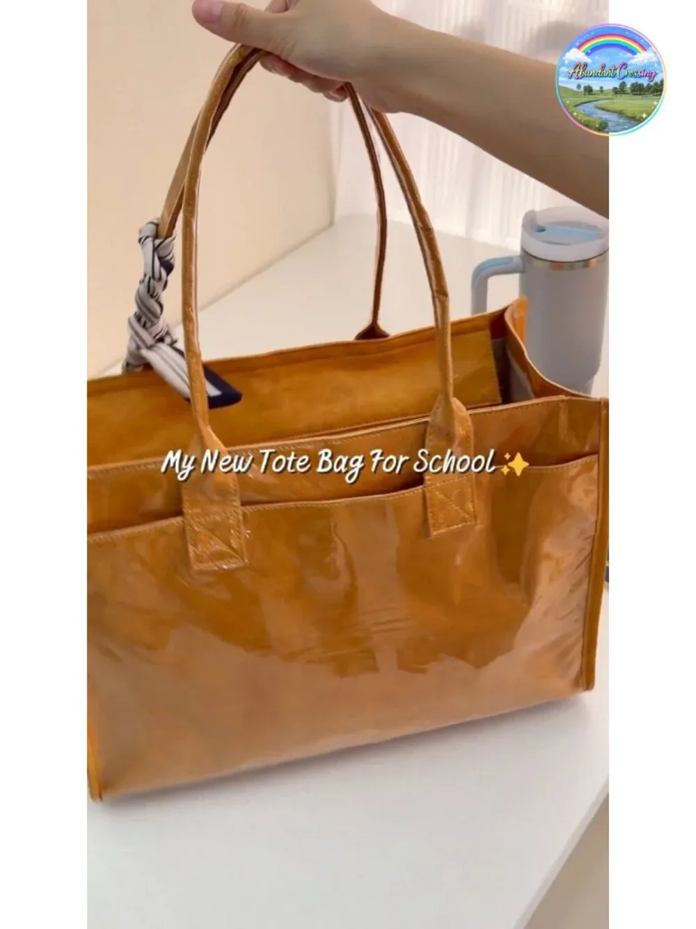 PVC Kraft Paper Tote Bag Large Capacity Laptop Shoulder Handbag